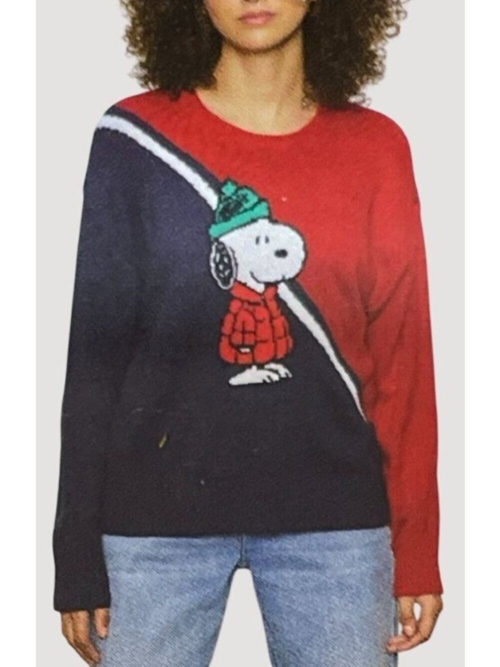 NWT Sanctuary X Peanuts Women's XL Red & Navy Snoopy Sweater